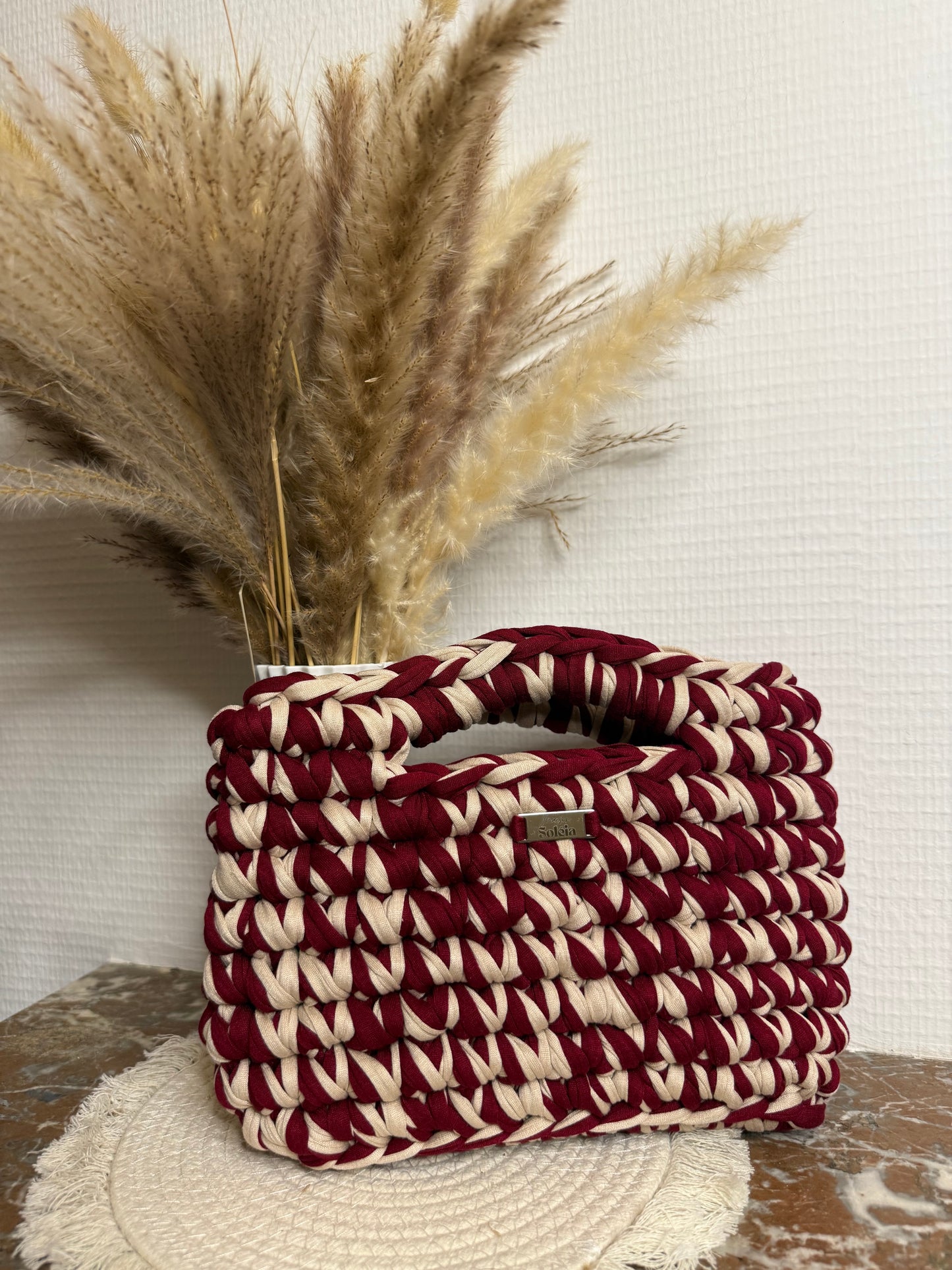 Sac à main personnalisé en crochet, avec poignée main faits à la main