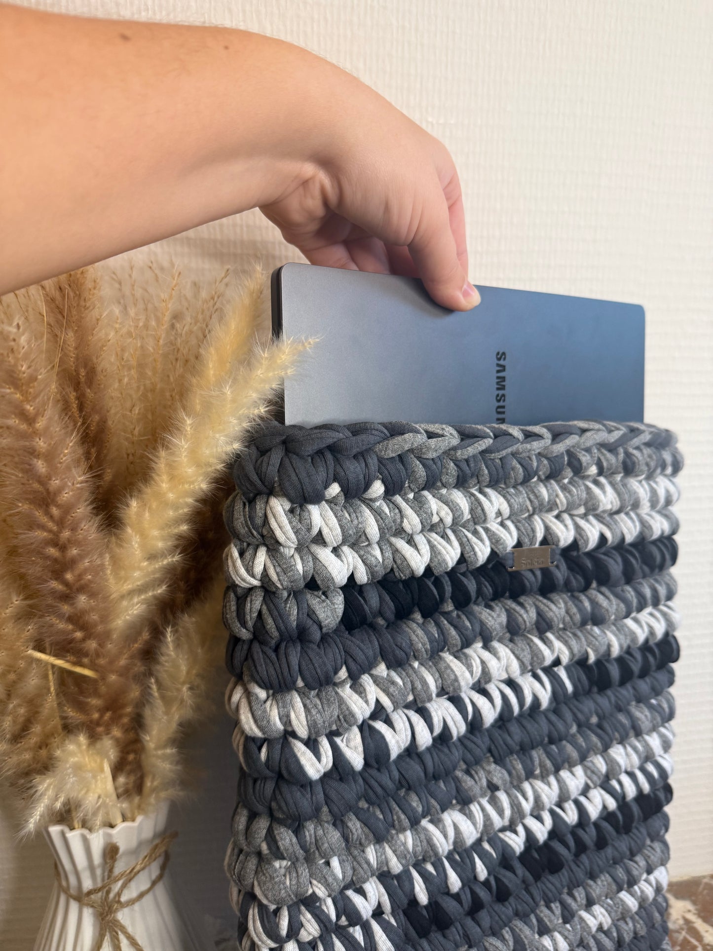 Pochette, housses d'ordinateur en crochet personnalisable