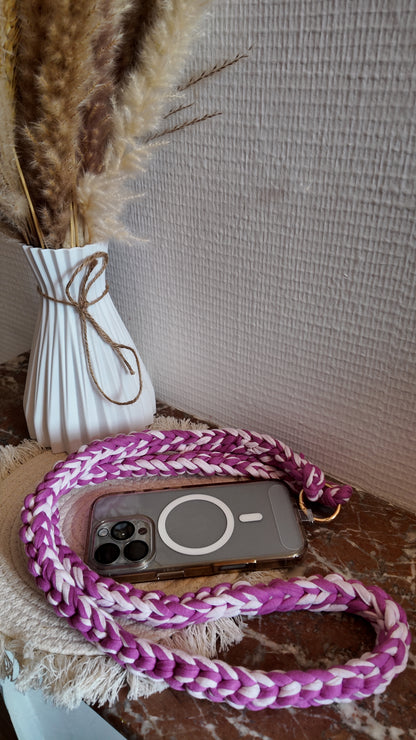 Cordon et lanière de téléphone personnalisables en crochet faits à la main